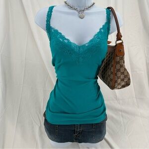 Lace Coquette Rue21 Y2K Teal Cami